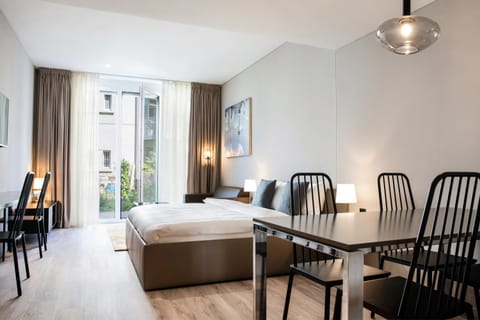 Bed, Living room, Dining area, Bedroom