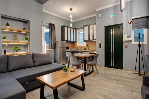 Kitchen or kitchenette, Living room, Seating area, Dining area, oven, stove