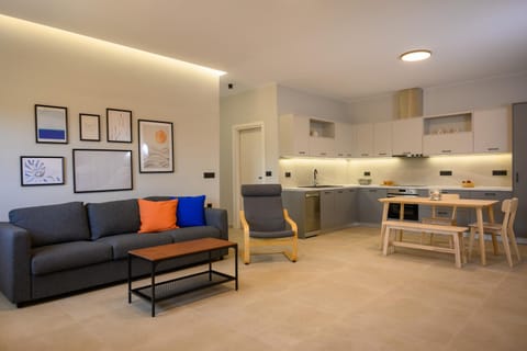 Kitchen or kitchenette, Living room, Seating area, Dining area, oven, stove