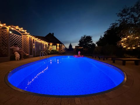 Night, Pool view, Inner courtyard view