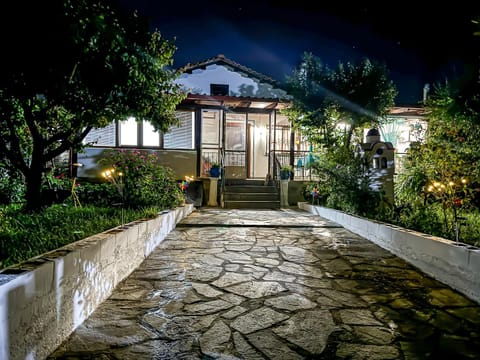 Property building, Night, Garden, Garden view