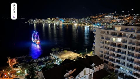 Property building, Night, Natural landscape, City view, Sea view