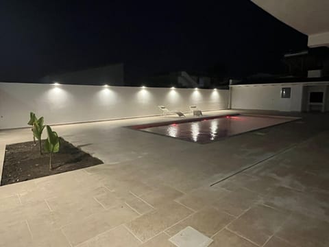 Night, Pool view, Swimming pool