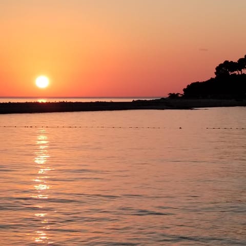 Beach, Sea view, Sunset