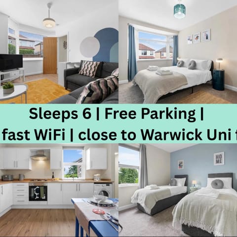 3BR nr Warwick Uni-Free Parking, Fast WiFi, Sleeps 6 House in Coventry