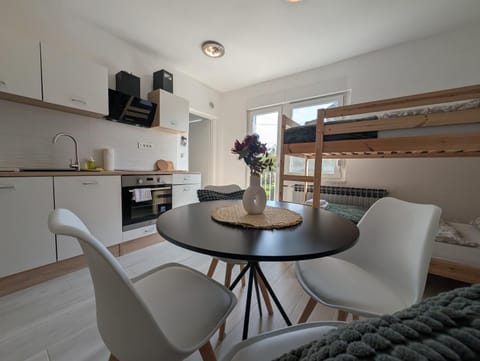 Kitchen or kitchenette, Living room, Seating area, Dining area, minibar, pet friendly, stove
