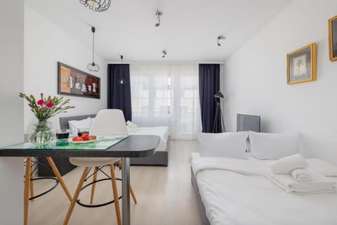 Bed, TV and multimedia, Living room, Photo of the whole room, Seating area, Dining area, Bedroom