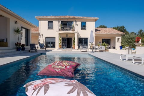 Property building, Living room, Swimming pool