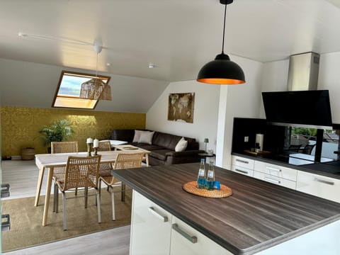 Kitchen or kitchenette, Living room, Dining area