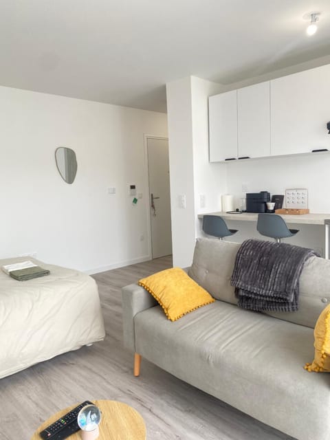 Bed, Living room, Photo of the whole room, Seating area