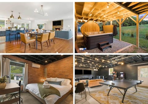 Sunroom, Game Room, Hot tub, Sauna, 15Min to AVL House in Asheville