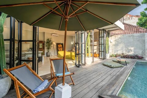 Patio, Seating area, Swimming pool, sunbed