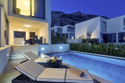 Modern Villa Selina Nera with Heated Pool & Sea View in Makarska Villa in Makarska