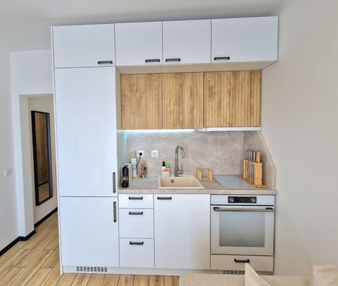 Coffee/tea facilities, Kitchen or kitchenette, oven, stove