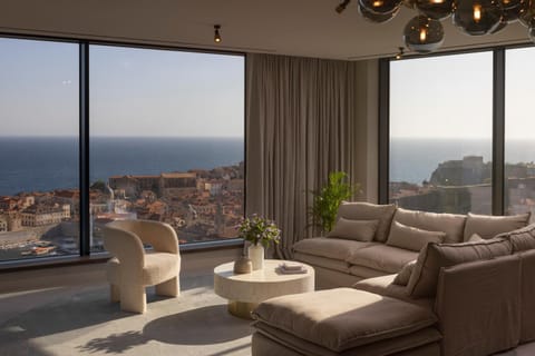 Living room, Seating area, Sea view