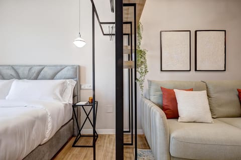 Bed, Living room, Photo of the whole room, Seating area