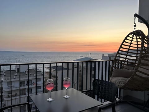 View (from property/room), Balcony/Terrace, Beach, Sea view, Sunset