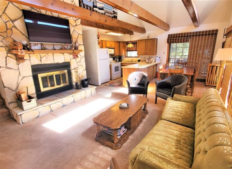 Day, TV and multimedia, Kitchen or kitchenette, Living room, Seating area, Dining area, fireplace, furniture, oven, stove, air conditioner