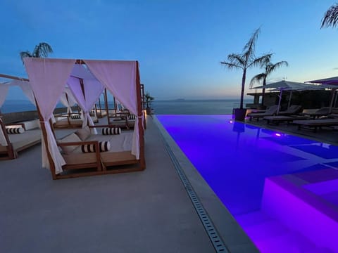 Pool view, Sea view, Swimming pool, Sunset
