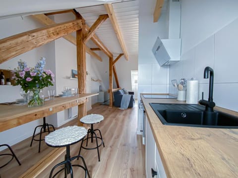 Kitchen or kitchenette, Food and drinks, Seating area, Dining area, dishwasher, stove, kitchen