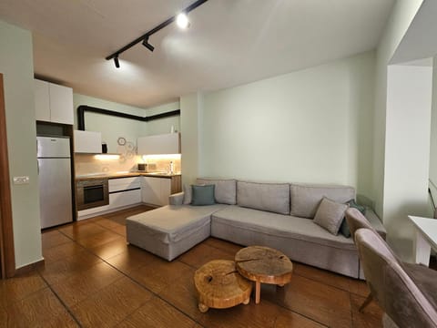 Kitchen or kitchenette, Living room, Seating area