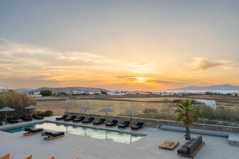 Pool view, Sea view, Swimming pool, Sunset, sunbed