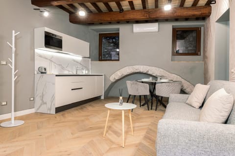 Kitchen or kitchenette, Living room, Dining area, dishwasher, microwave, air conditioner