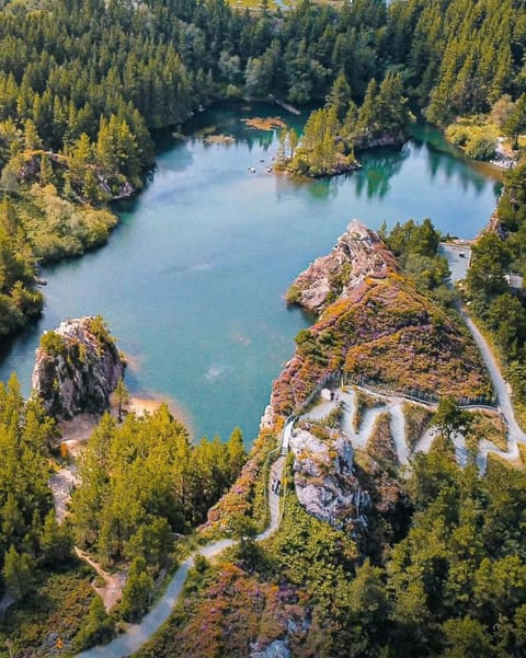 Nearby landmark, Natural landscape, Bird's eye view, Lake view