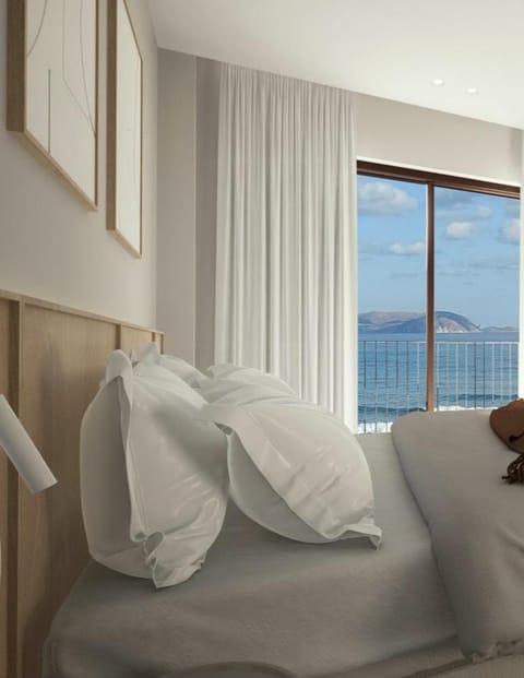 Bed, Bedroom, Sea view