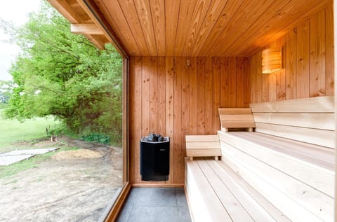 Natural landscape, Sauna, Sauna, Garden view