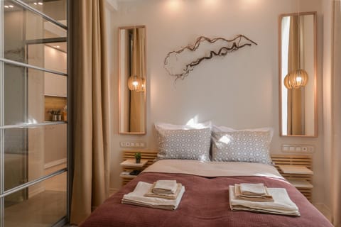 Bed, Photo of the whole room, Bedroom, towels, wardrobe