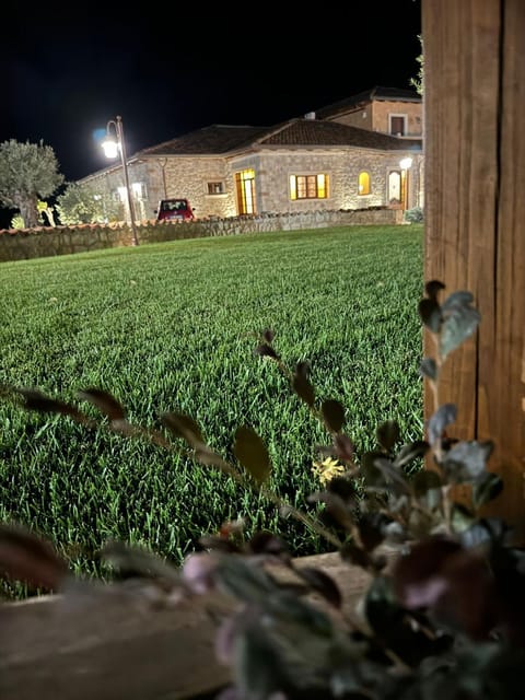 Property building, Night, Garden, Garden, Garden view
