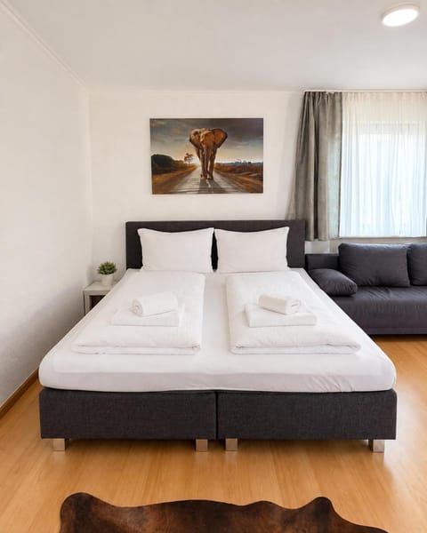Bed, Living room, Photo of the whole room, Seating area, Bedroom