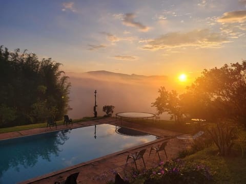 Nearby landmark, Natural landscape, Mountain view, Pool view, Swimming pool, Sunrise