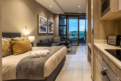 Bed, Natural landscape, Kitchen or kitchenette, Living room, Photo of the whole room, Seating area, Bedroom