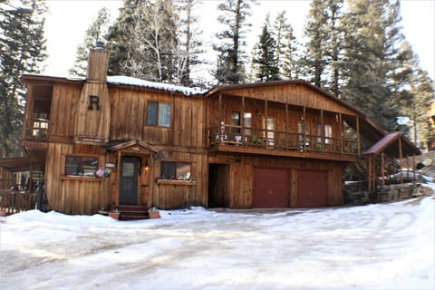 Property building, Facade/entrance, Day, Natural landscape, Winter, Balcony/Terrace, Parking, fireplace