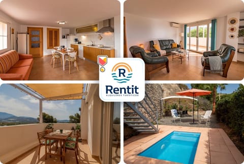 Patio, Natural landscape, Living room, Seating area, Pool view, Swimming pool