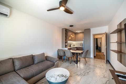 Living room, kitchen