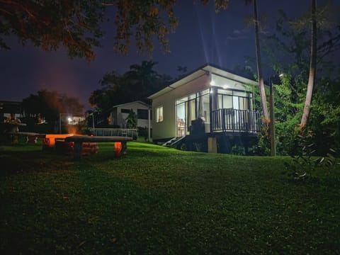 Property building, Night, Natural landscape, Garden, Garden view