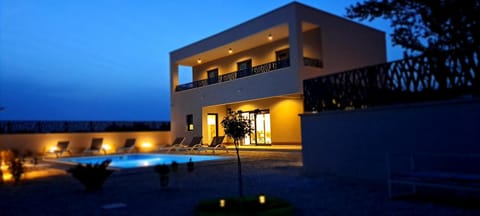 Property building, Night, Pool view, Swimming pool
