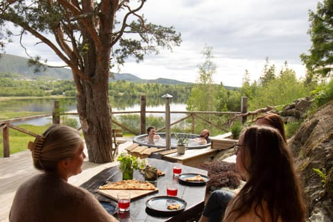 Day, People, Natural landscape, View (from property/room), Dining area, Food, Lake view, Drinks, group of guests