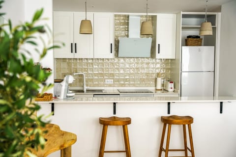 Kitchen or kitchenette, microwave, oven, stove, toaster