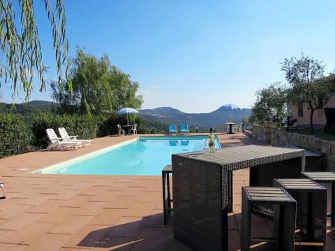 Patio, Natural landscape, Mountain view, Swimming pool, sunbed