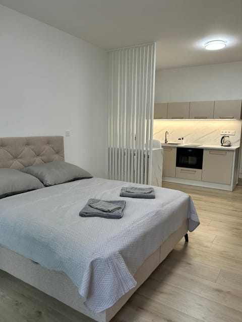Photo of the whole room, Bedroom, towels