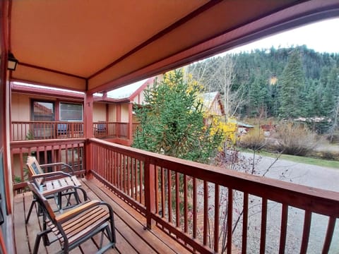 Valley Condo 120 - Creekside - WiFi - Pet Friendly - Hot Tub - Fireplace - Washer - Dryer - Playground House in Red River