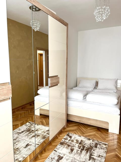 Bed, Bedroom, towels, wardrobe