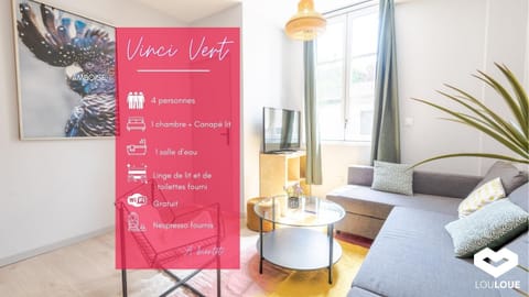 « AU VINCI VERT » Appartement 4 pers. NEUF Apartment in Amboise