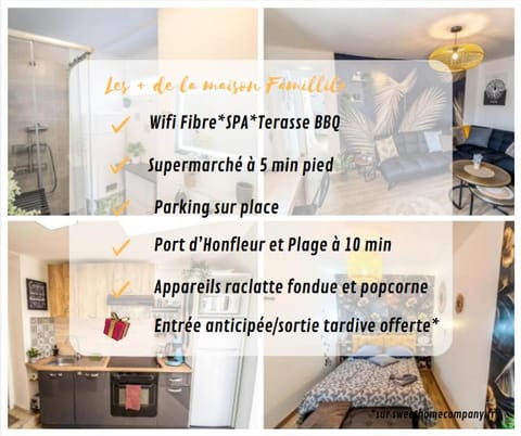 Maison familiale Terrasse Jacuzzi Parking sur place près d'Honfleur House in Honfleur