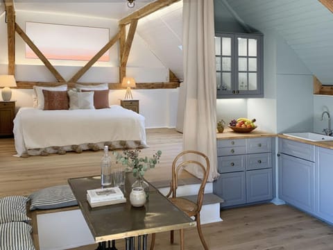 Bed, Kitchen or kitchenette, Photo of the whole room, Dining area, Bedroom