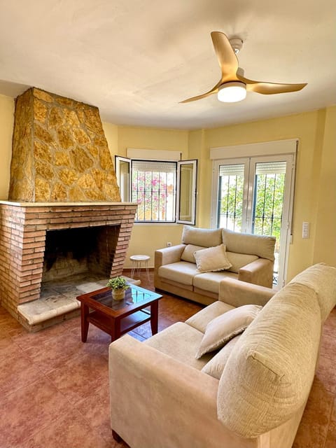 Living room, fireplace